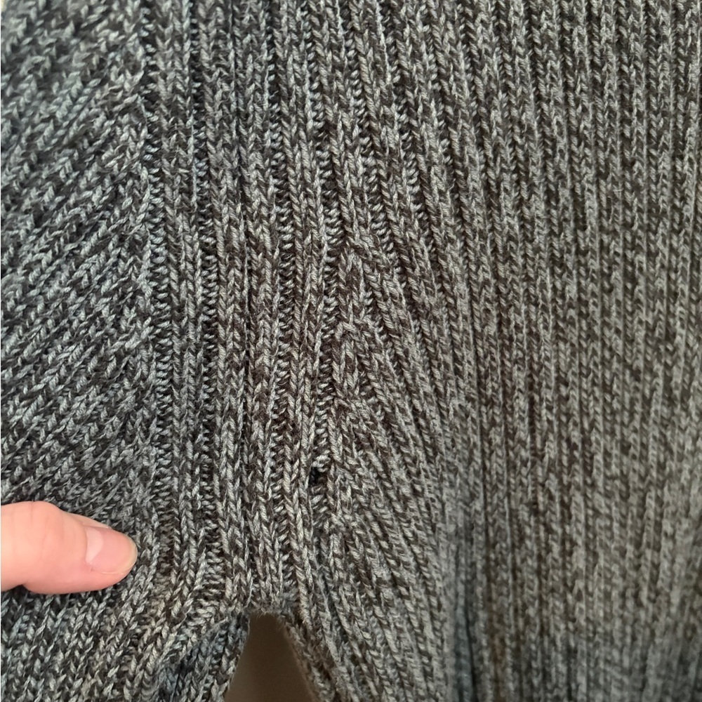St John’s Bay 100% Cotton Oversized Mockneck Marled Blue Grandpa Sweater - Picture 4 of 7